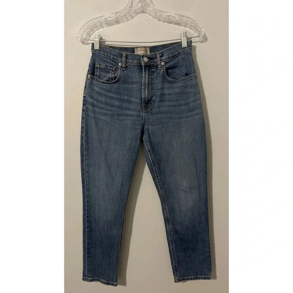 Everlane The High Waist Straight Jeans Women’s Size 27 Blue Ankle Stretch Denim - Picture 3 of 10